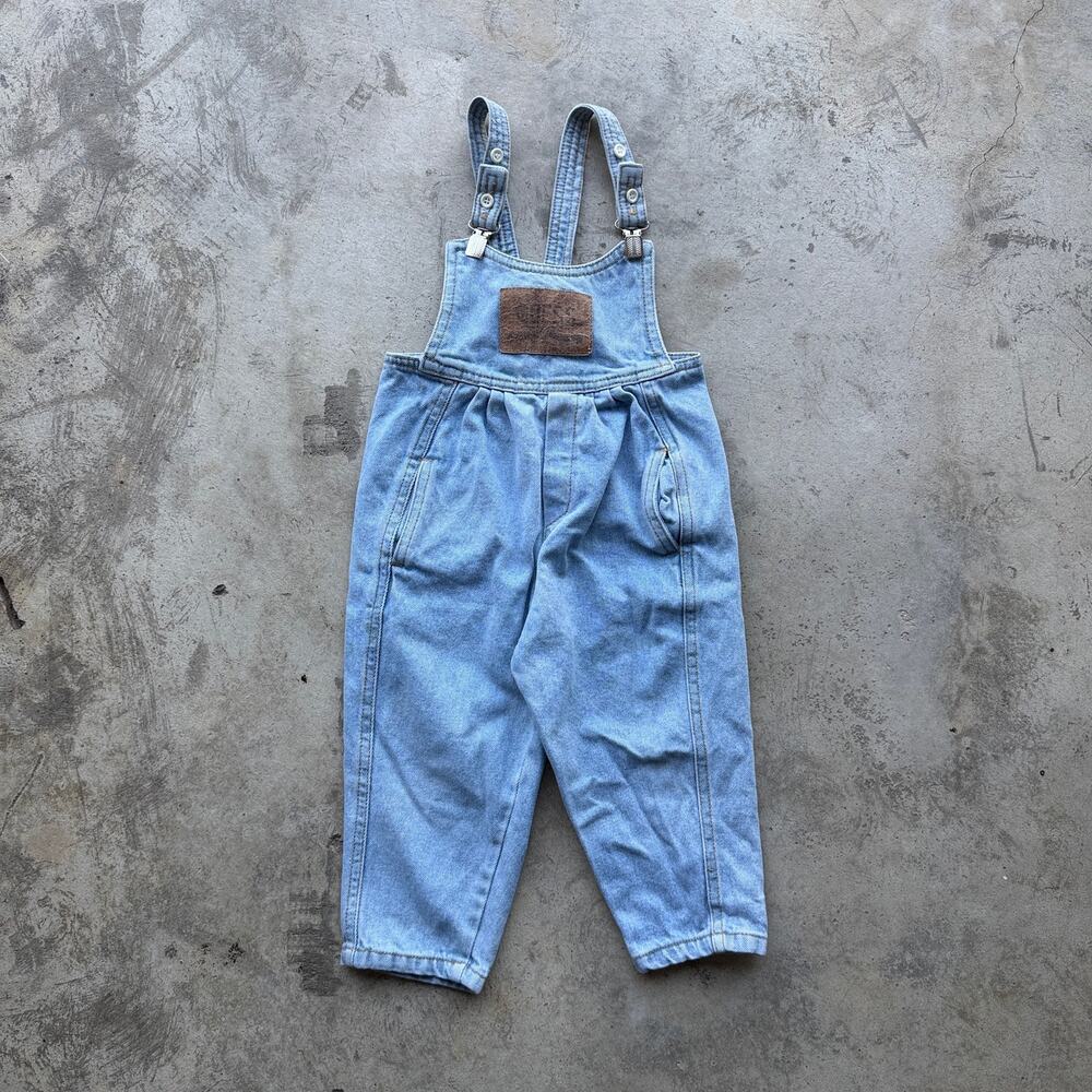 Vintage 90s Guess Kids Denim Overalls Light Wash Size 3T USA